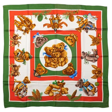 hermes teddy bear scarf|Hermès Collectible Teddy Bear Silk Scarf .